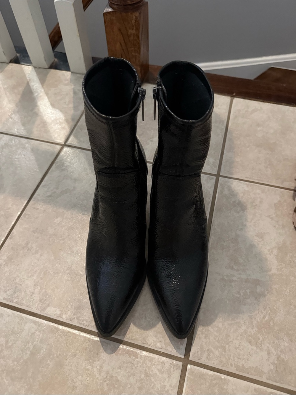 MICHAEL Michael Kors Black Pointed Toe Ankle Booties with Side Zip